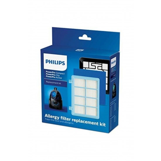 Philips Uyumlu FC 9330 PowerPro City Kutulu Hepa Filtre Seti