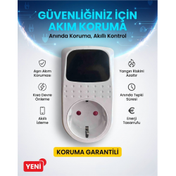 Akım Korumalı Topraklı Priz Regülatör Dijital Ekran Çocuk Korumalı 4000W
