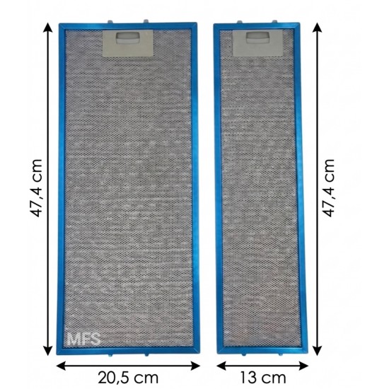 Vestel Flexa Uyumlu Davlumbaz Aspiratör Filtresi Seti ( 47,4X20,5 cm - 47,4X13 cm )